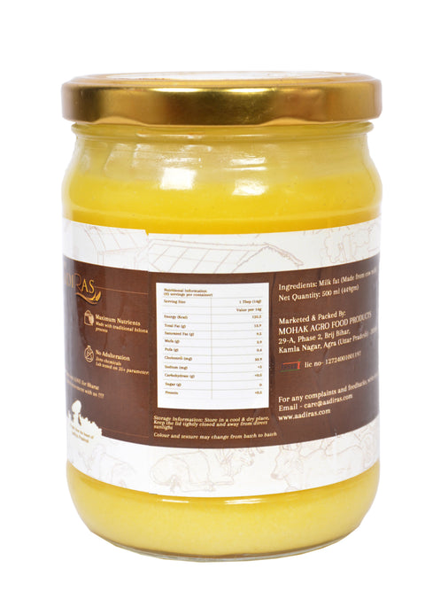Aadiras A2 Hallikar Cow Ghee 500ml