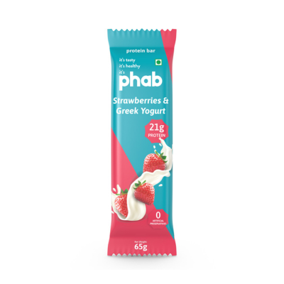 Phab 21g Protein Bar Strawberry & Greek Yogurt 65g