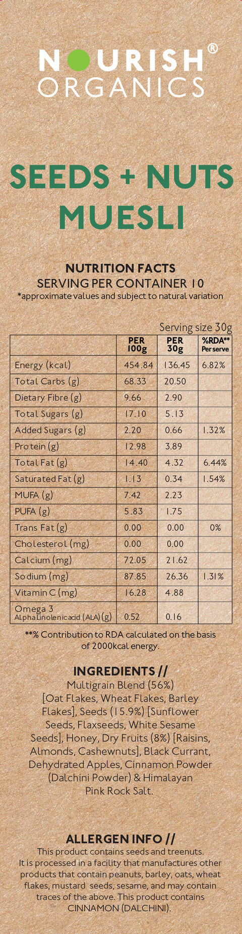 Seeds + Nuts Muesli 300g