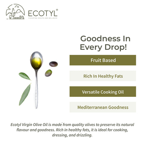 Ecotyl Extra Virgin Olive Oil | Nutrient Rich | Suitable for Cooking | 500ml