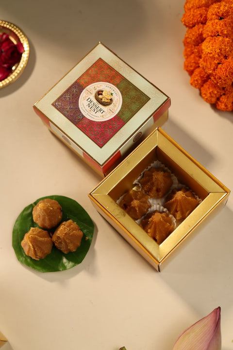 Besan Modak 4Pcs Box (Delivered Separately Next Day)
