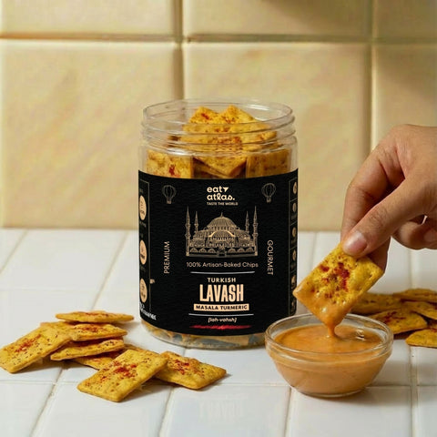 Eat Atlas Chilli Paprika Baked Lavash Chips – Ultra-Crispy, No Palm Oil (85 gms)