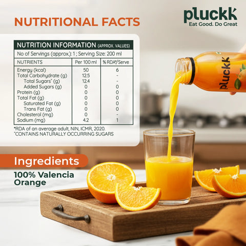 Pluckk Cold Pressed Valencia Orange 250ml