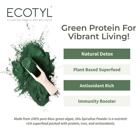 Ecotyl Spirulina Powder | Superfood | High Protein & Nutrients |200g