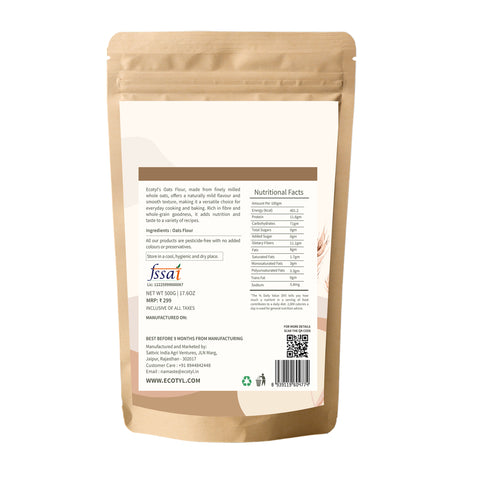 Ecotyl Oats Flour | Wholesome Flour | High Fibre | 500g