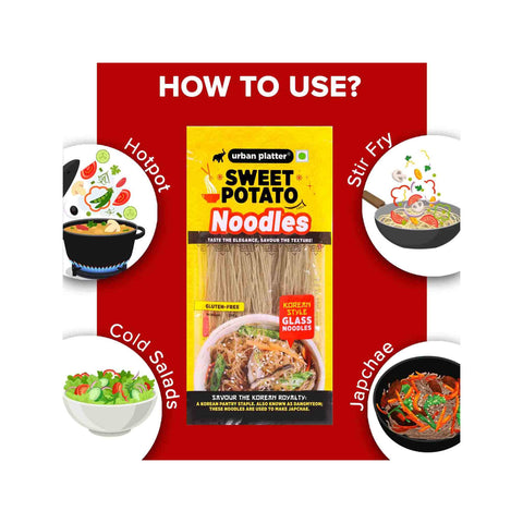 Urban Platter Sweet Potato Noodles (Dangmyeon), 300g (Korean Style Japchae Noodles, Glass Noodles, Additive-free, Gluten-free)