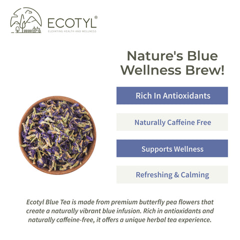 Ecotyl Blue Tea | Dried Butterfly Pea Flowers | Herbal Tea | 20g