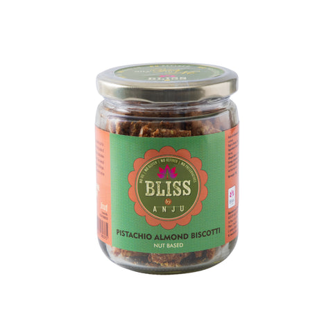 Bliss by Anju Pistachio Almond Biscotti Nut Based 200 grams