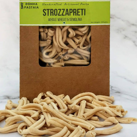 Strozzapreti - Wholewheat & Semolina (Eggless)