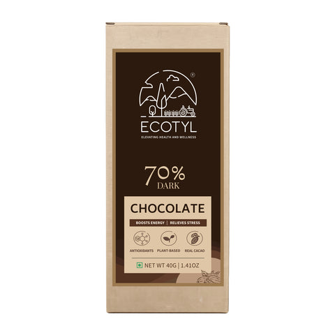 Ecotyl 70% Dark Chocolate | Rich Cacao | Premium Indulgence | 40g