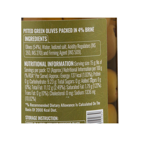 Tify Pitted Green Olives 370ml
