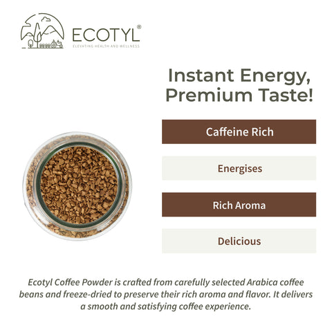 Ecotyl Instant Coffee Powder | Arabica Coffee | Freeze Dried  | 60g