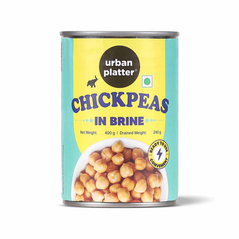 Urban Platter Ready To Use Chickpeas in Brine, 400g (Canned, Drained Weight 240g)