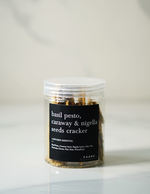 Basil Pesto, Caraway & Nigella Seeds Cracker