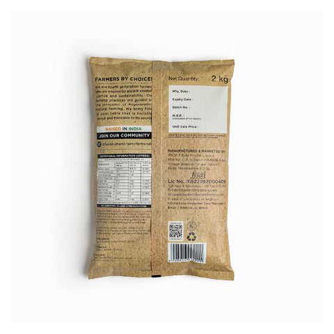 Khapli Wheat Flour (2kg) | India's Only Certified Glyphosate Free Atta | Low-Gluten Wheat Flour