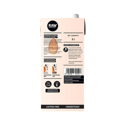 Raw Pressery Almond Beverage Plain (Unsweetened) (1l)