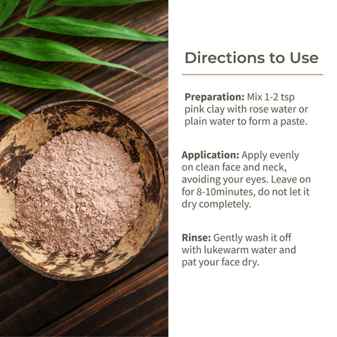 Ecotyl French Pink Clay | Gentle Detox Clay | Skin Brightening |ion | 50g