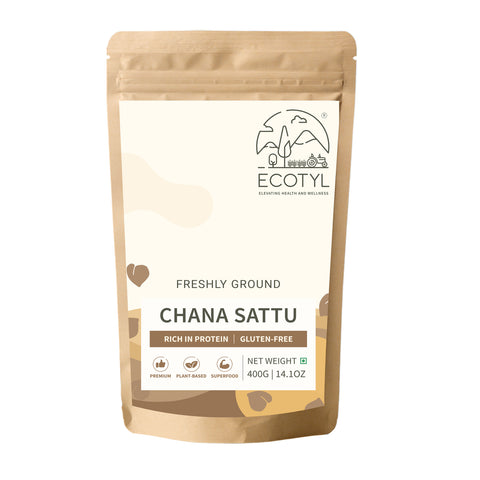 Ecotyl Chana Sattu | Roasted Gram Flour | Plant Based Protein | 400g