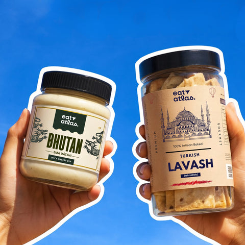 Eat Atlas Bhutan’s Ema Datshi with Lavash Chips 100 grams + 60 grams