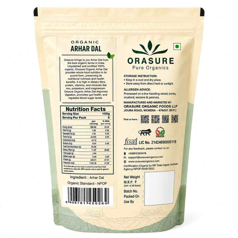 Orasure Organics Arhar Dal