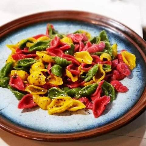 Conchiglie - Pasta Mista - Spinach, Turmeric And Beetroot (Eggless)