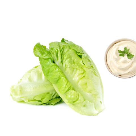 Romaine Leaves With Salad Dressing (Hydroponically Grown)