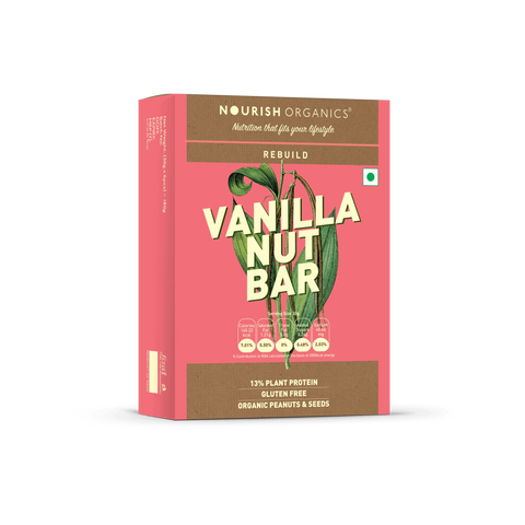 Nourish Organics Vanilla Nut Bar, 30g (Pack of 6)