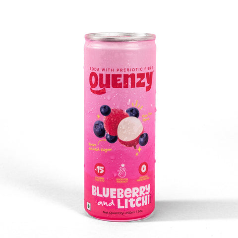 Quenzy Blueberry Litchi Prebiotic soda  250ml
