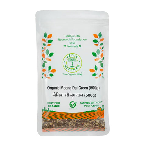 Vedic Kitchen Organic Moong Dal Green (Certified Organic) (Pack of 3)