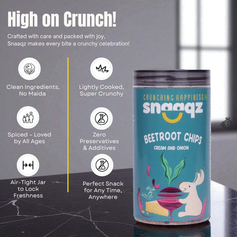 Beetroot chips cream onion