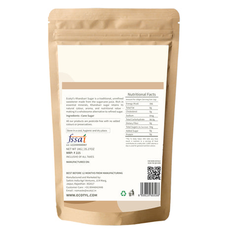 Ecotyl Khandsari Sugar | Unrefined Natural Sweetener | Rich in Malth | 200g