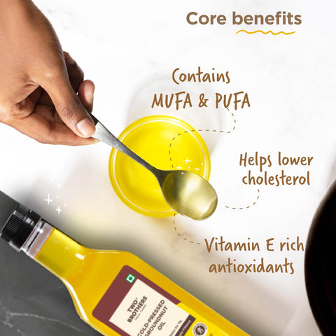 Groundnut Oil 1L India's Only Certified Glyphosate Free Cold Pressed Kacchi Ghani Oil