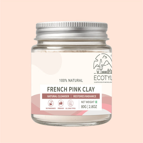 Ecotyl French Pink Clay | Gentle Detox Clay | Skin Brightening |ion | 50g