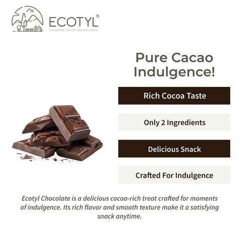 Ecotyl 70% Dark Chocolate | Rich Cacao | Premium Indulgence | 40g