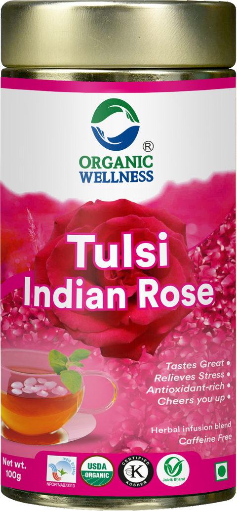 Organic Wellness Tulsi Indian Rose (Tin) 100 grams