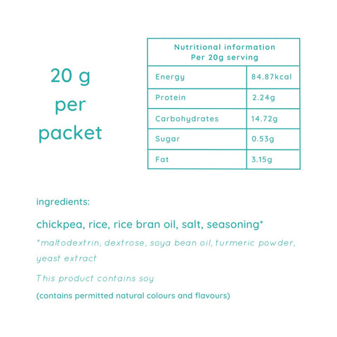 Natch Chickpea puffs - vegan cheddar 20grams each  (Bundle Pack of 6)