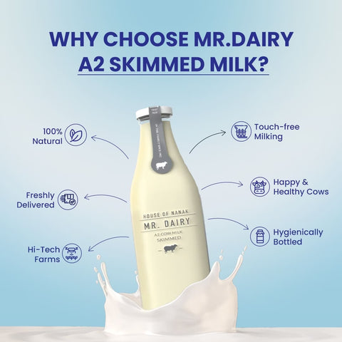 A2 Skimmed Milk 1L/Alternate day (Order by 10 Pm) (Delivered Separately Next Day)