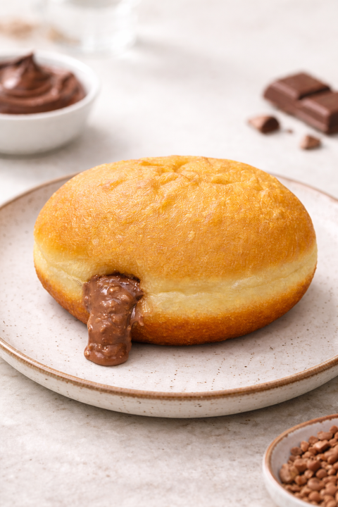 Center Filled Dark Chocolate Doughnut (Bomboloni)
