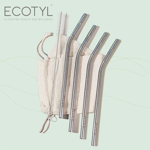 Stainless Steel Straw Bent with Cleaning Brush