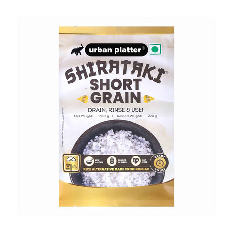 Urban Platter Shirataki Short-Grain Rice, 220g (Ultra Low-carb, Low-calorie, Keto-friendly, Fat-free, Gluten-free Alternative to Rice)