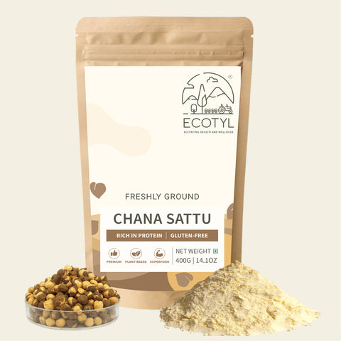 Ecotyl Chana Sattu | Roasted Gram Flour | Plant Based Protein | 400g
