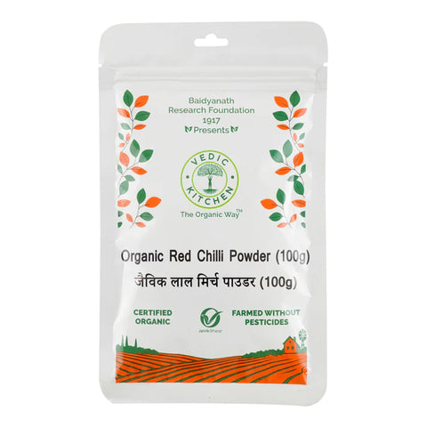Vedic Kitchen Organic Red Chilli Powder (Certified Organic) 100 grams