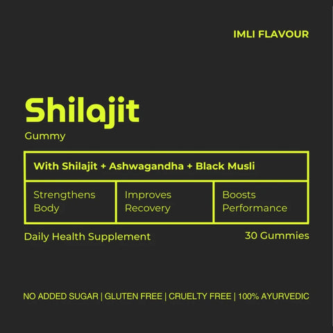 Organic Soul Shilajit+ O Gummy – Himalayan Shilajit, KSM-66 Ashwagandha & Black Musli | Imli Flavour | 30 Gummies