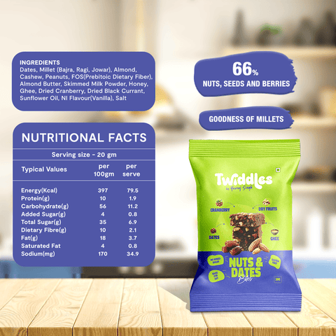 Twiddles Date and Nut Power Bite 20grams each pack