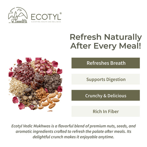 Ecotyl Vedic Mukhwas | Refreshing Mouth Freshener | Nuts & Seeds Mix | 85g