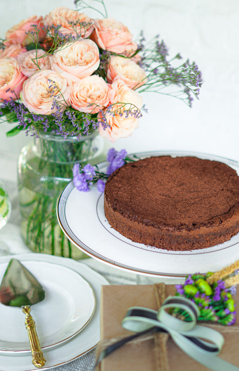 Gluten Free Belgian Dark Chocolate, Dates & Almond Cake with Coffee Frosting (Delivered Seperately within 24hrs)