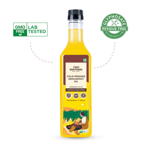 Groundnut Oil 1L India's Only Certified Glyphosate Free Cold Pressed Kacchi Ghani Oil