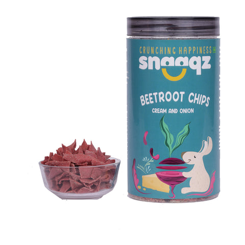 Beetroot chips cream onion