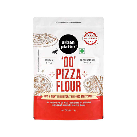 Urban Platter Italian Style '00' Pizza Flour, 1kg (Extra Fine Wheat Flour | Perfect for Neapolitan Pizza, Focaccia & Artisan Bread)