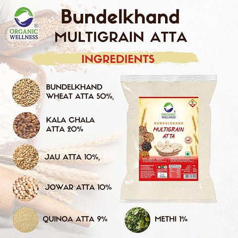 Bundelkhand Whole Wheat Multigrain Atta (Certified Organic)